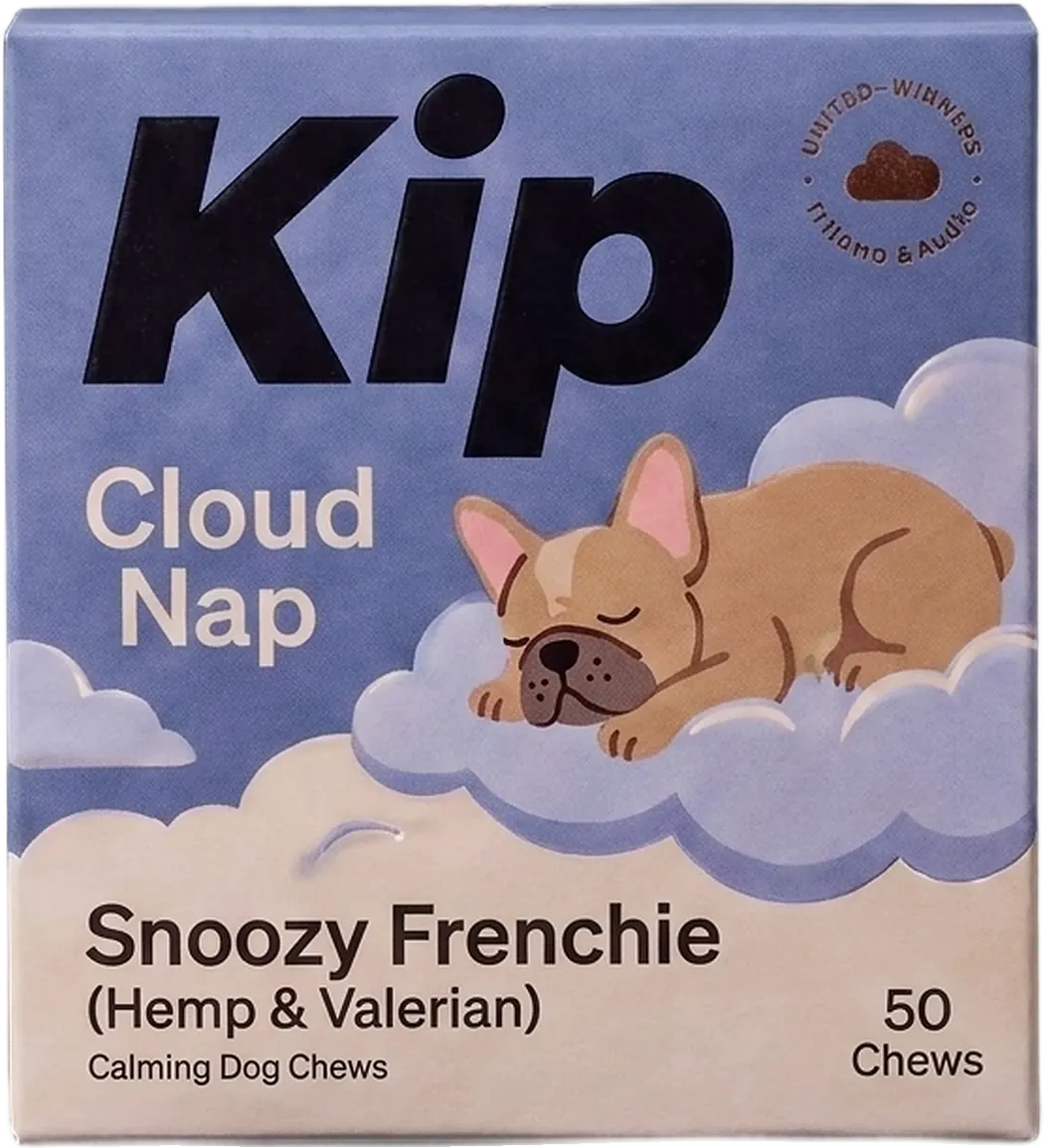 Snoozy Frenchie carton: Kip Cloud Nap, Hemp & Valerian, 50 chews